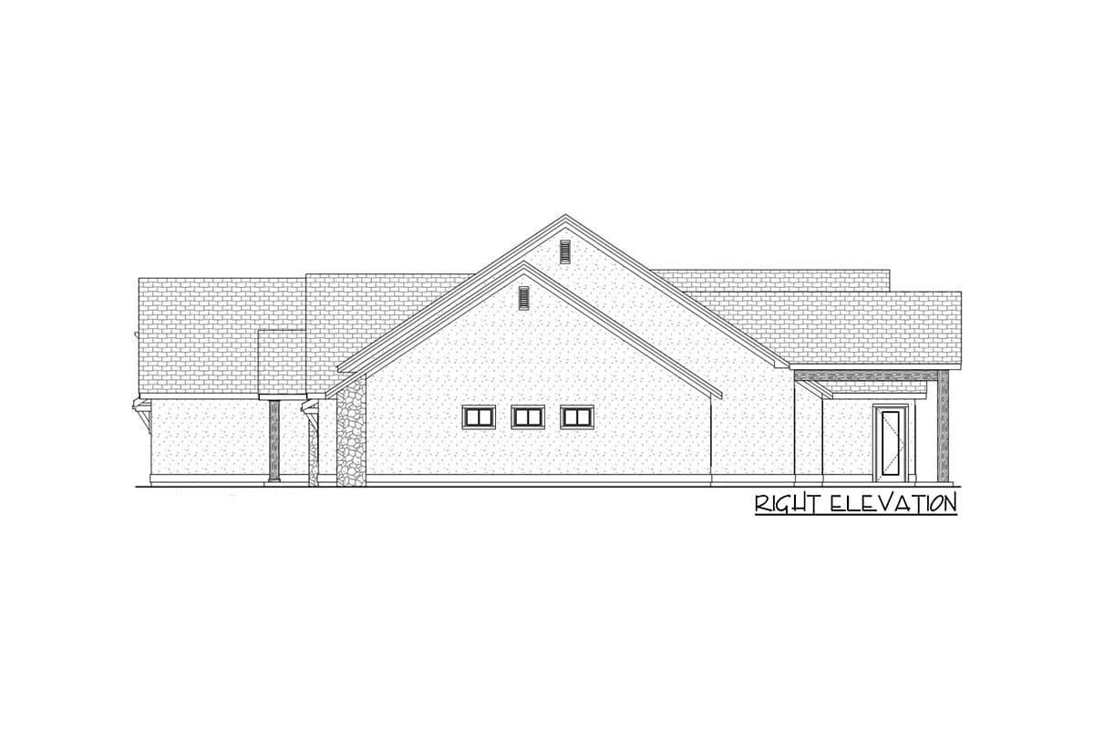 Plan 580035DFT: 4-Bed Modern Farmhouse Plan with Home Office and Gym - 3415 Sq Ft - Image #5 - Craftsman, Modern Farmhouse, Mountain, New American, Ranch