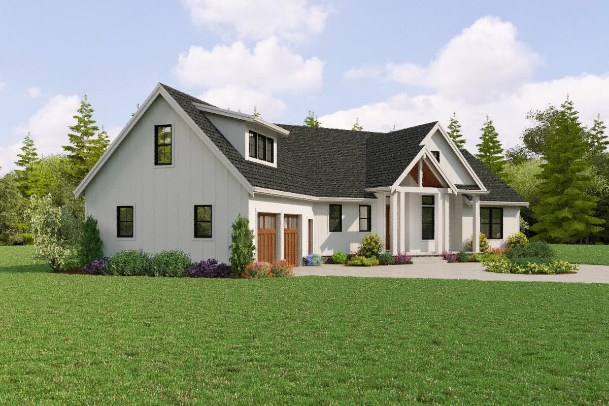 Plan 69277AM: 3-Bed Craftsman Rambler with Home Office and Angled Garage - 2233 Sq Ft - Image #4 - Country, Farmhouse, Modern Farmhouse, New American, Ranch, Traditional