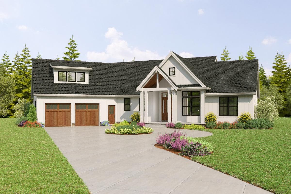 Plan 69277AM: 3-Bed Craftsman Rambler with Home Office and Angled Garage - 2233 Sq Ft - Image #11 - Country, Farmhouse, Modern Farmhouse, New American, Ranch, Traditional