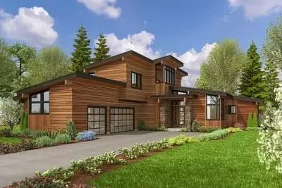 Contemporary Mountain Home Plan with Vaulted Ceilings - 3228 Sq Ft