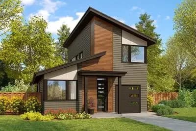 4-Bed Modern Home Plan for Narrow Lot - 1864 Sq Ft