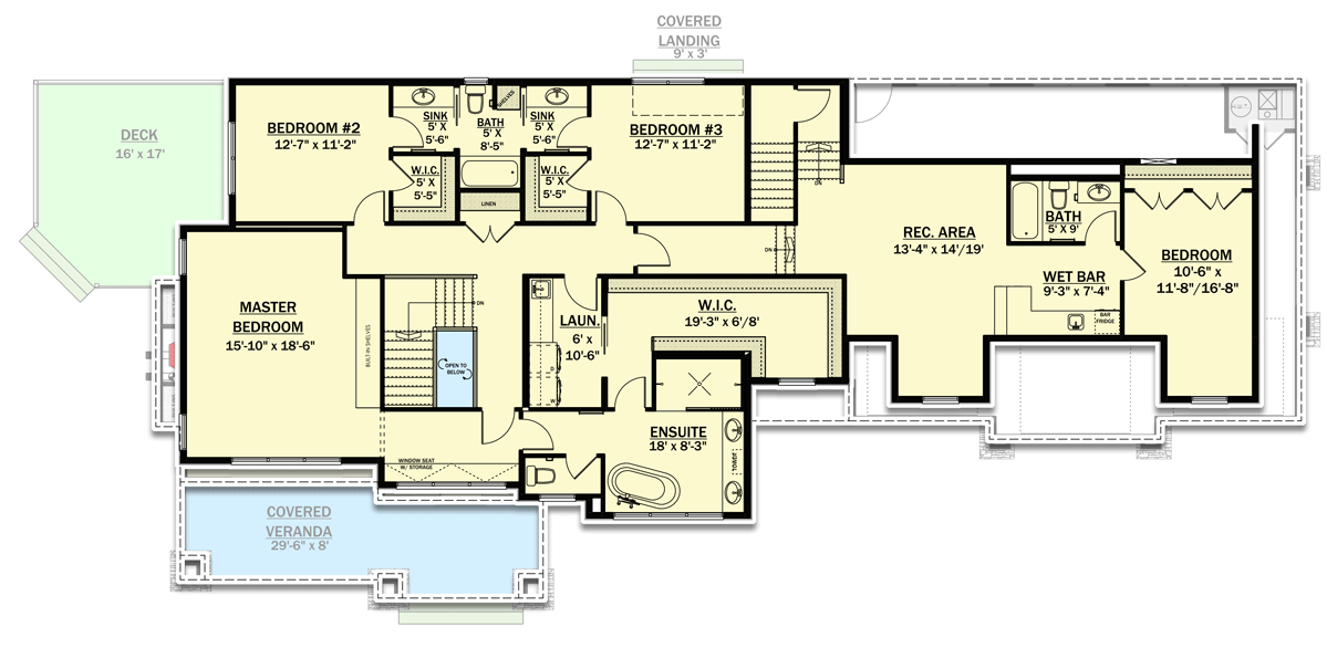Plan 81737AB: Classic Two-story Craftsman Plan with In-law Suite - Floor Plan - 2nd Floor - Country, Craftsman, New American, Northwest