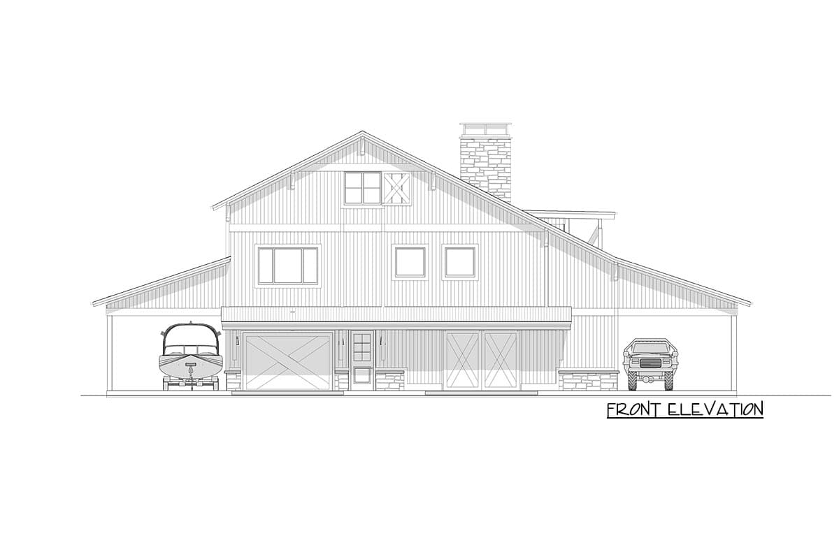 Plan 64533SC: 3 Level 4-Bed Barndominium with 2 Master Bedrooms - Image #23 - Barndominium, Country, Farmhouse, New American, Rustic, Southern, Vacation