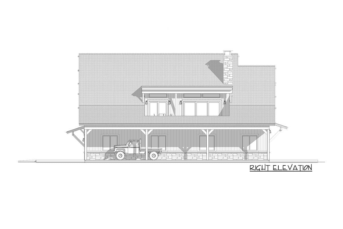 Plan 64533SC: 3 Level 4-Bed Barndominium with 2 Master Bedrooms - Image #26 - Barndominium, Country, Farmhouse, New American, Rustic, Southern, Vacation
