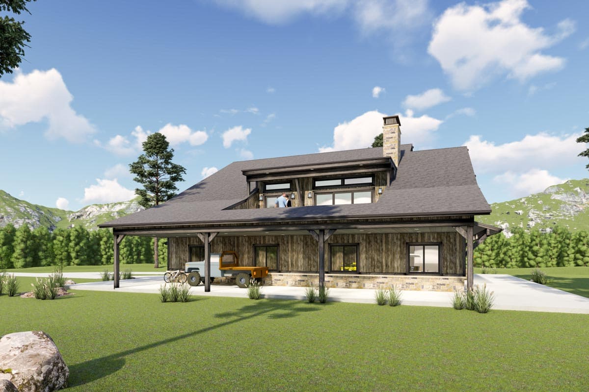 Plan 64533SC: 3 Level 4-Bed Barndominium with 2 Master Bedrooms - Image #7 - Barndominium, Country, Farmhouse, New American, Rustic, Southern, Vacation