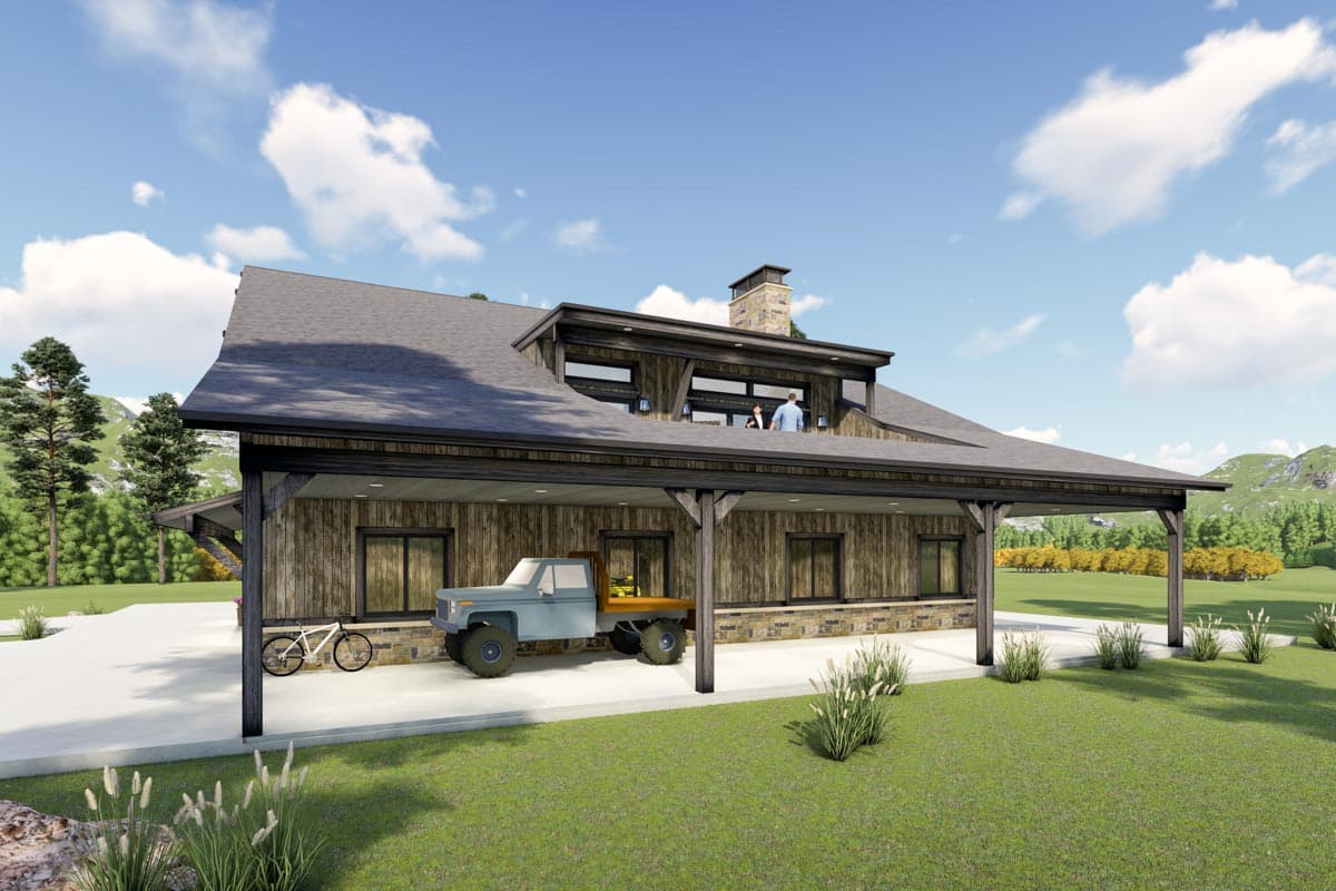 Plan 64533SC: 3 Level 4-Bed Barndominium with 2 Master Bedrooms - Image #8 - Barndominium, Country, Farmhouse, New American, Rustic, Southern, Vacation