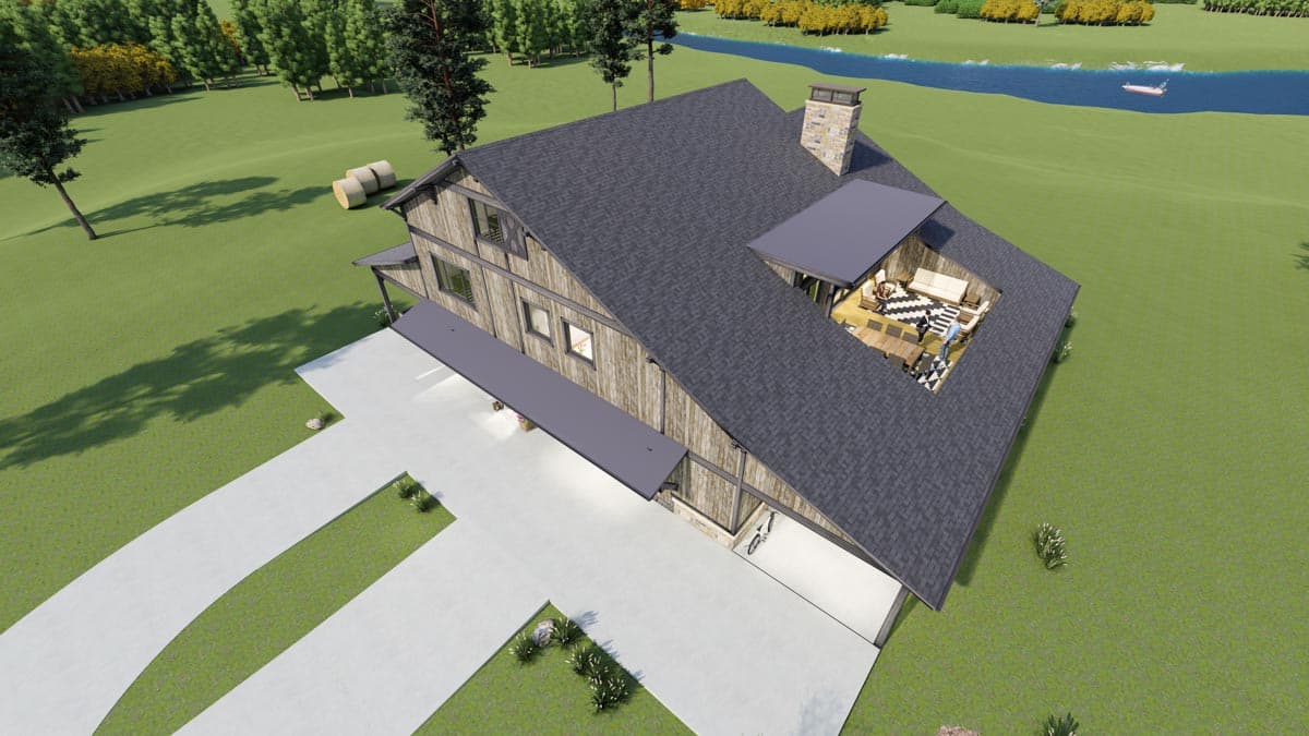 Plan 64533SC: 3 Level 4-Bed Barndominium with 2 Master Bedrooms - Image #10 - Barndominium, Country, Farmhouse, New American, Rustic, Southern, Vacation