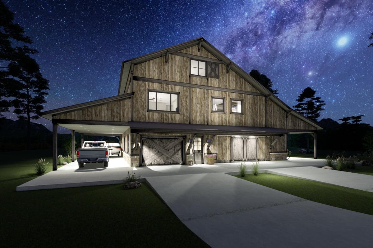 Plan 64533SC: 3 Level 4-Bed Barndominium with 2 Master Bedrooms - Image #21 - Barndominium, Country, Farmhouse, New American, Rustic, Southern, Vacation