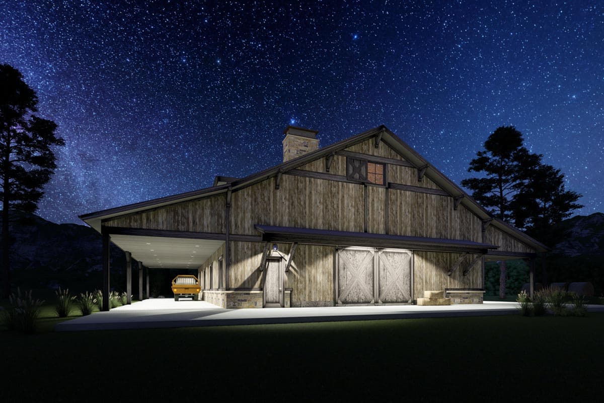 Plan 64533SC: 3 Level 4-Bed Barndominium with 2 Master Bedrooms - Image #22 - Barndominium, Country, Farmhouse, New American, Rustic, Southern, Vacation