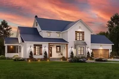 2-Story Modern Farmhouse Plan with Two Master Suites and Optional Lower Level