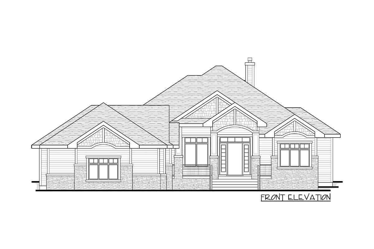 Plan 81742AB: Craftsman Ranch Plan with 4 Beds Under 4300 Square Feet with 4-Car Garage - Image #4 - Craftsman, Ranch, Traditional