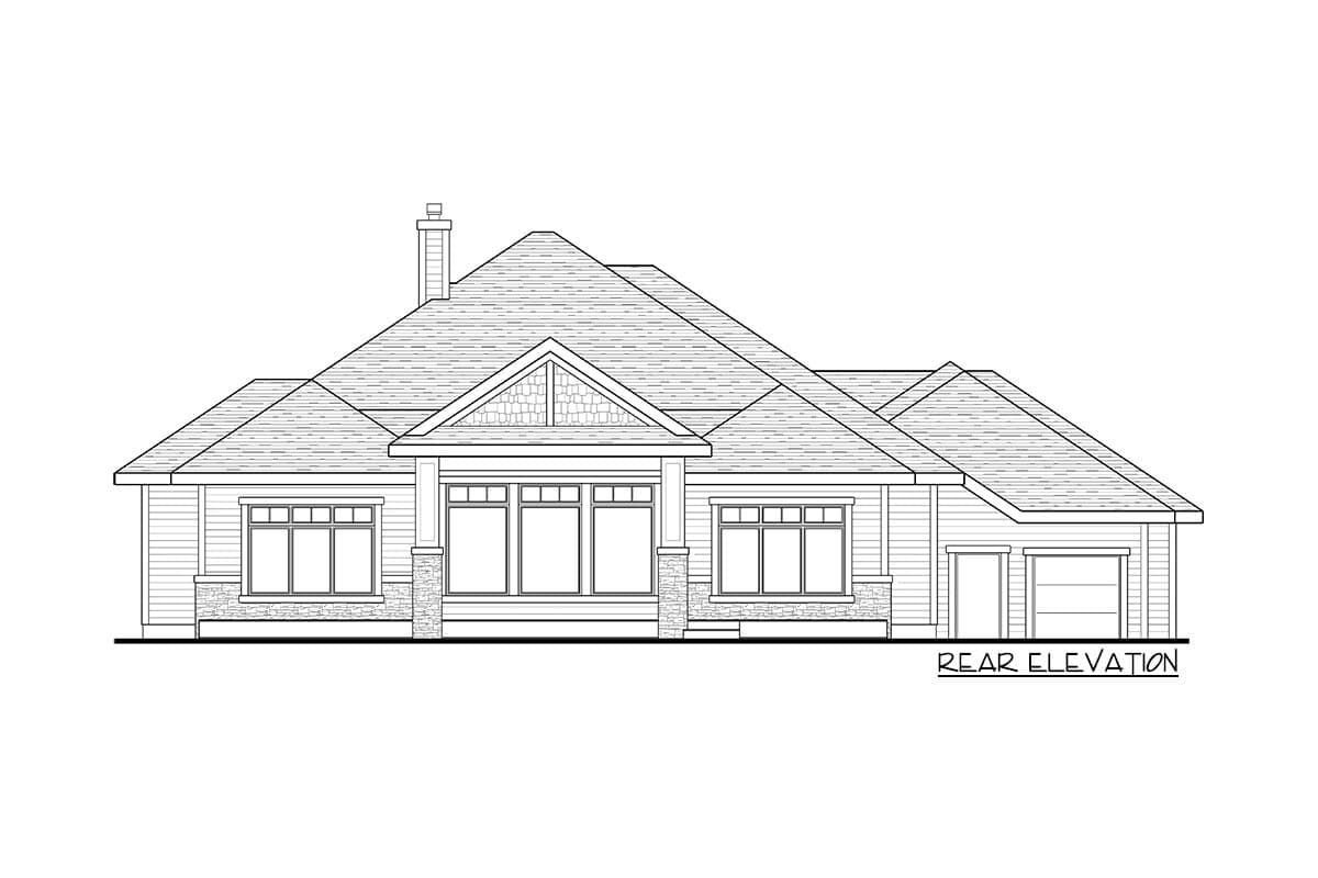 Plan 81742AB: Craftsman Ranch Plan with 4 Beds Under 4300 Square Feet with 4-Car Garage - Image #5 - Craftsman, Ranch, Traditional
