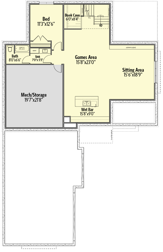 Plan 81743AB: Modern Farmhouse Plan with Over 4,000 Square Feet of Living Space - Floor Plan - Lower Level - Craftsman, Modern Farmhouse, New American