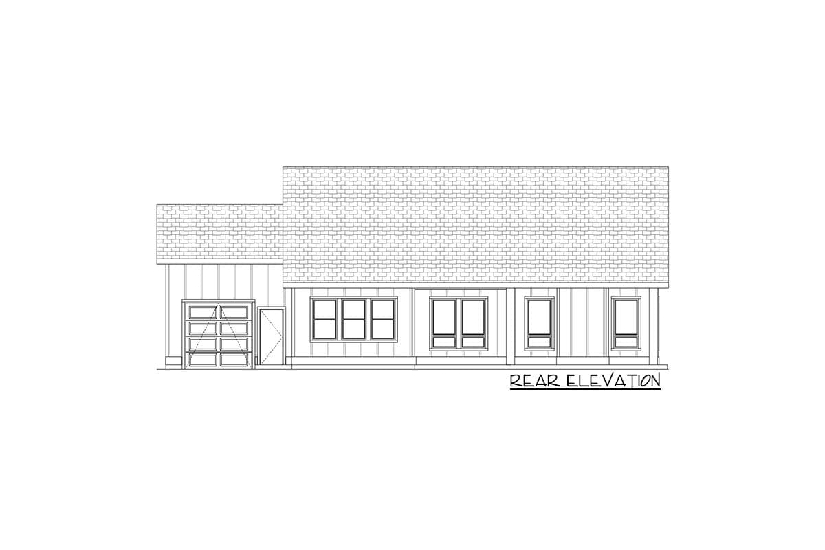 Plan 580049DFT: New American One-Story House Plan Under 2500 Square Feet with RV Garage - Image #4 - Country, Craftsman, Ranch, Traditional