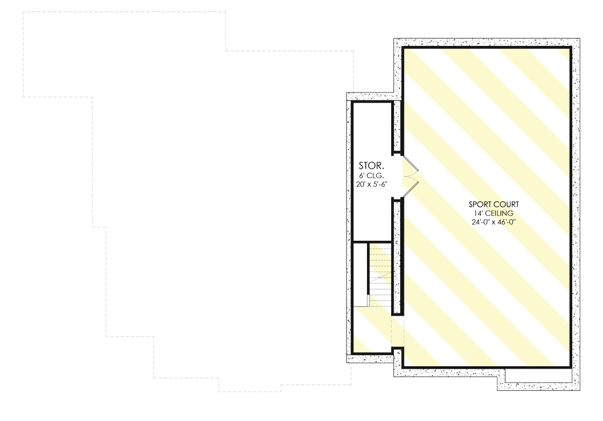Plan 490059NAH: 3860 Sq Ft Hipped Roof Contemporary House Plan - Floor Plan - Sub-Basement Sport Court - Contemporary, Country, European, New American, Traditional, Transitional