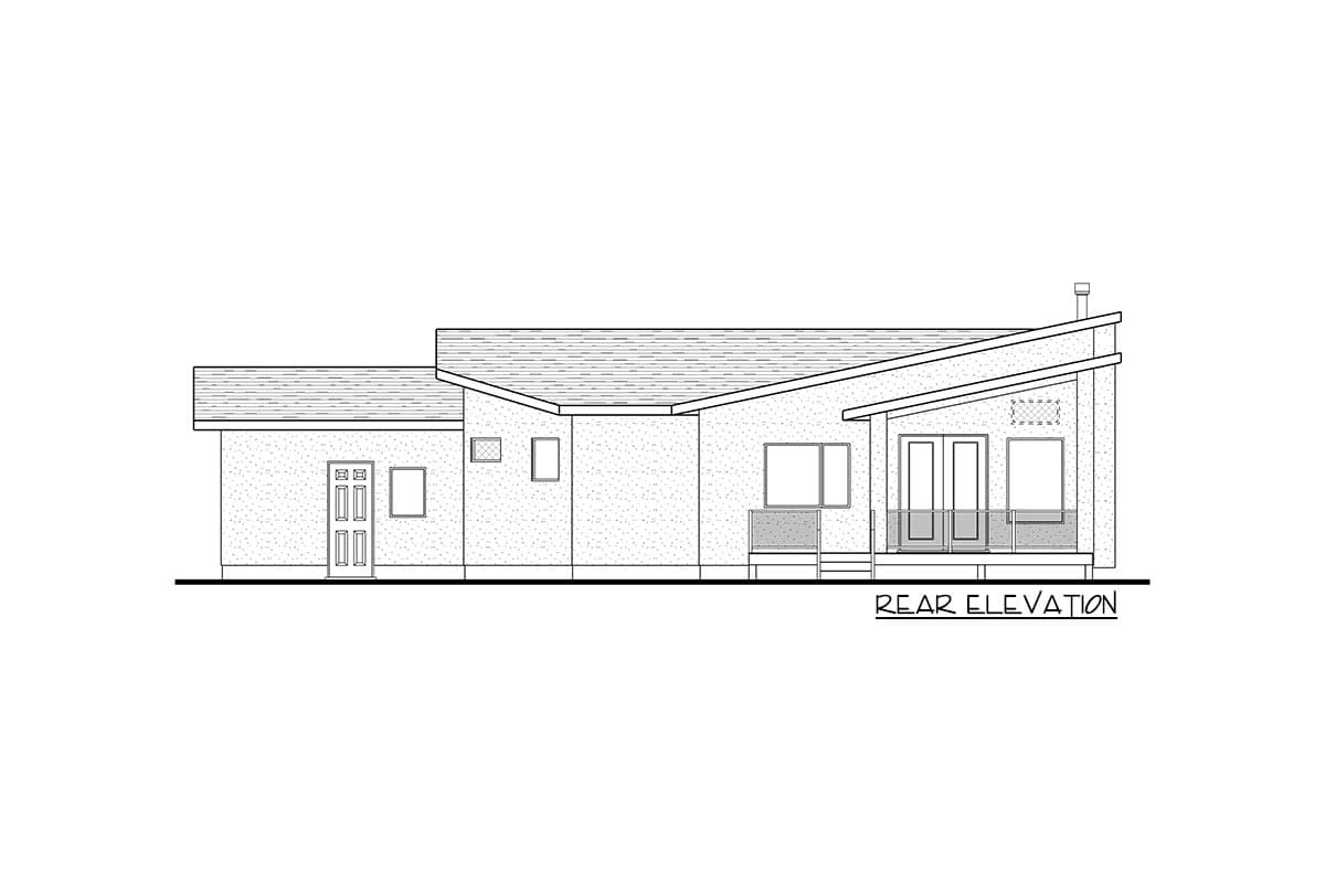 Plan 81747AB: Angular Modern Home Plan Under 3000 Square Feet with Finished Lower Level - Image #4 - Mid Century Modern, Modern, Northwest, Prairie, Ranch