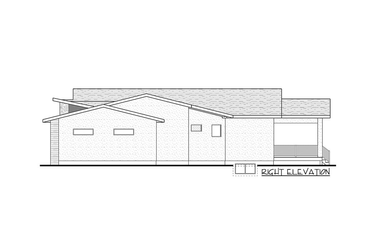 Plan 81747AB: Angular Modern Home Plan Under 3000 Square Feet with Finished Lower Level - Image #5 - Mid Century Modern, Modern, Northwest, Prairie, Ranch