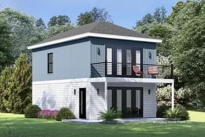 Contemporary 1-Bedroom Home Plan with Rectangular Footprint