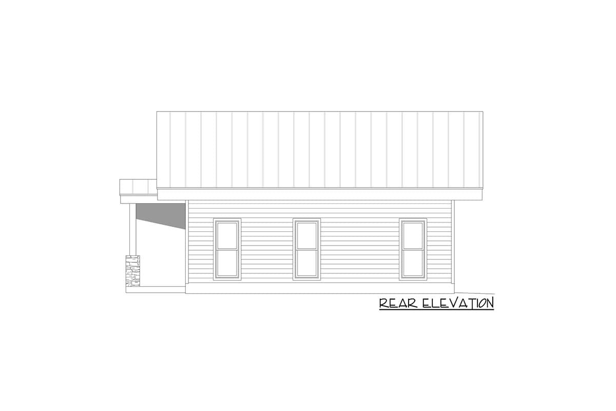 Plan 680020VR: Modern Mountain ADU Home Plan with Sauna - Image #4 - Cabin, Cottage, Mid Century Modern, Modern, Mountain, Northwest, Vacation