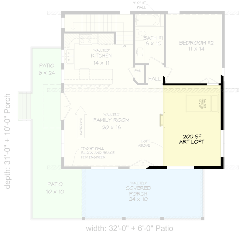 Plan 680021VR: 2-Bed Modern Mountain Home Plan Under 1200 Square Feet - Floor Plan - Loft - Contemporary, Modern, Mountain, Rustic, Vacation