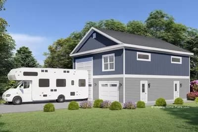 1300 Square Foot Detached RV Garage with 555 Square Foot Loft