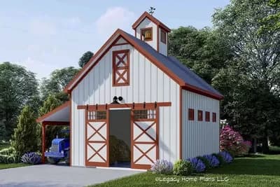 780 Square Foot Barn with Tractor Port