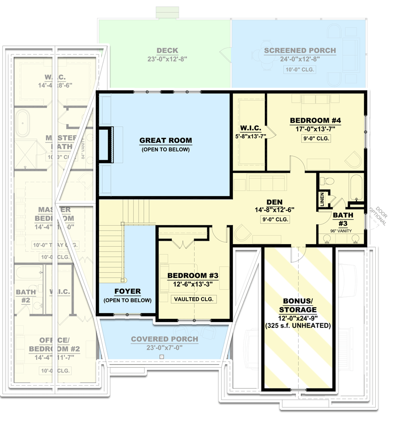 Plan 810009RBT: Traditional Country Home under 3500 Sq Ft with Flexible Home Office Space  - Floor Plan - 2nd Floor - Country, Craftsman, New American, Traditional