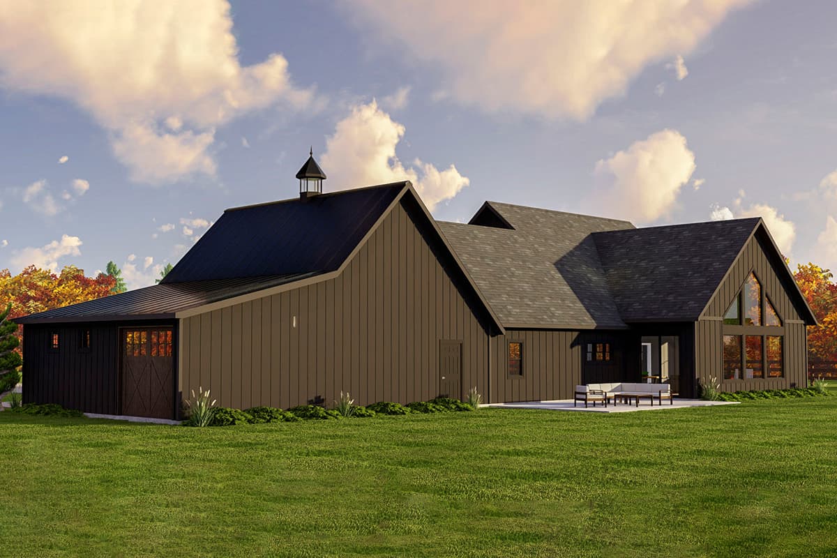 Plan 135187GRA: 2400 Square Foot Rustic 3-Bedroom Farmhouse Plan with Barn-Style Garage  - Image #13 - Barndominium, Country, Farmhouse, Modern Farmhouse, New American, Rustic, Transitional