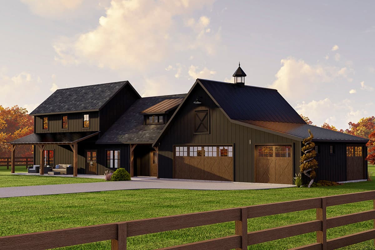 Plan 135187GRA: 2400 Square Foot Rustic 3-Bedroom Farmhouse Plan with Barn-Style Garage  - Image #14 - Barndominium, Country, Farmhouse, Modern Farmhouse, New American, Rustic, Transitional