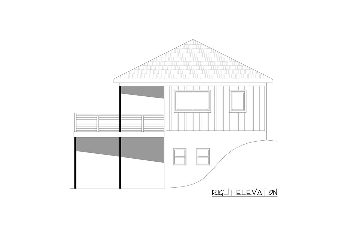 Plan 680028VR: Contemporary 1-Bed ADU Plan with Covered Balcony - Image #5 - Contemporary, Traditional