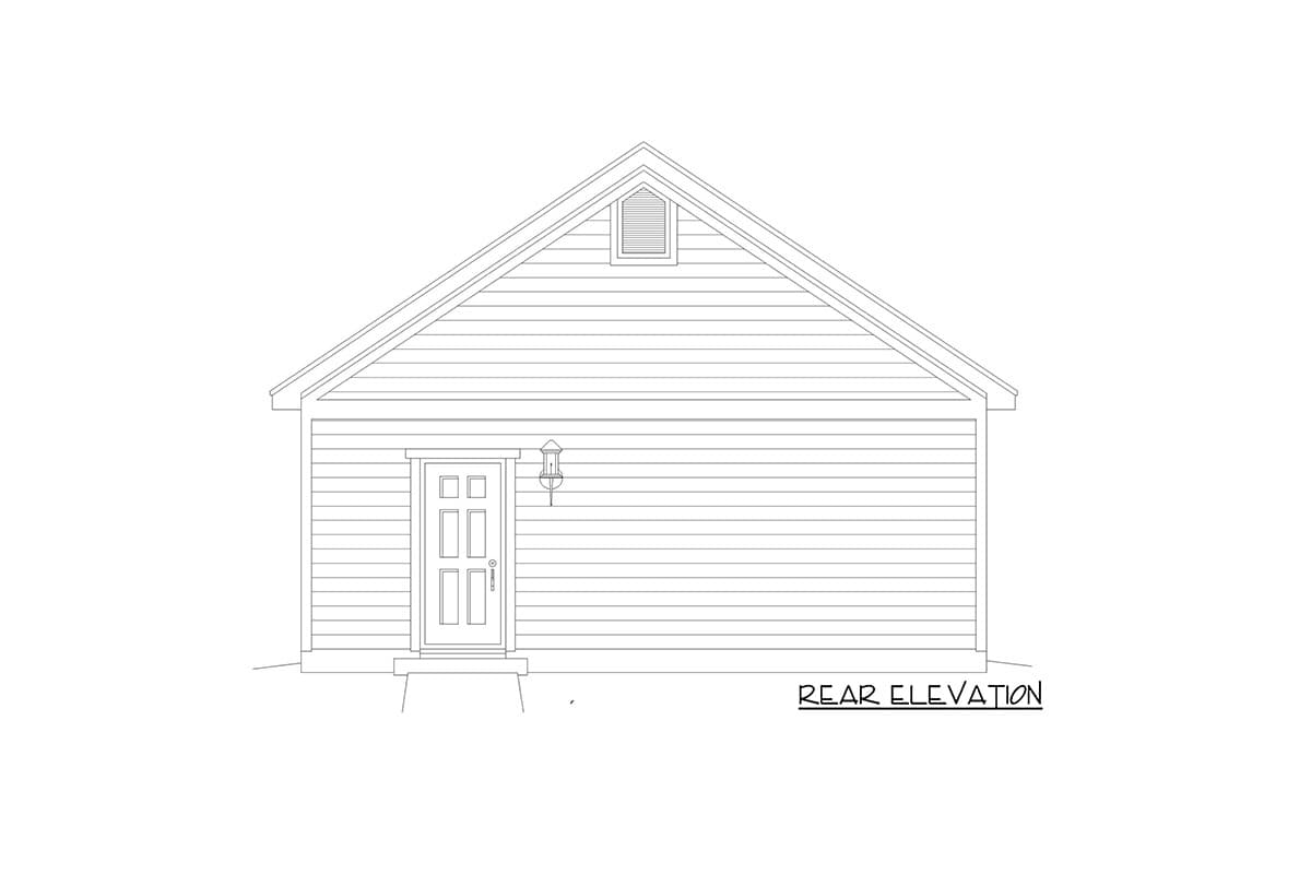 Plan 680029VR: 2-Car 600 Sq Ft Detached Garage Plan with Over-Sized Garage Door - Image #4 - Traditional