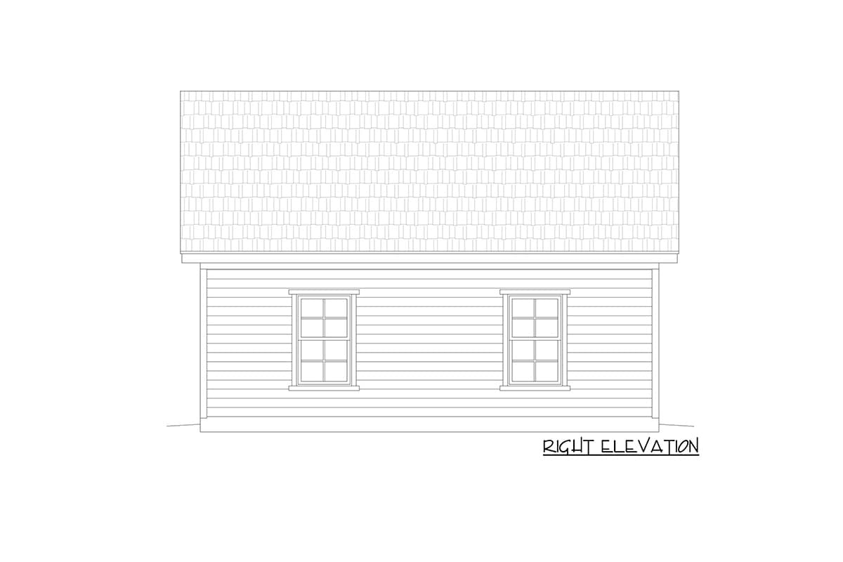 Plan 680029VR: 2-Car 600 Sq Ft Detached Garage Plan with Over-Sized Garage Door - Image #5 - Traditional