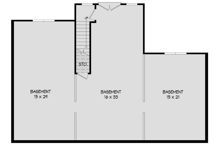 Plan 680031VR: Contemporary 2 Bed Mountain Ranch for the Rear Sloping Lot - 1377 Sq Ft - Floor Plan - Lower Level - Country, Mountain, Rustic, Vacation