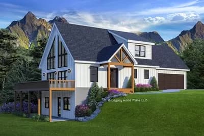 1850 Sq Ft Mountain Country House Plan with 2-Story Great Room