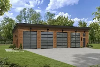 1640 Square Foot 4-Car Modern Garage