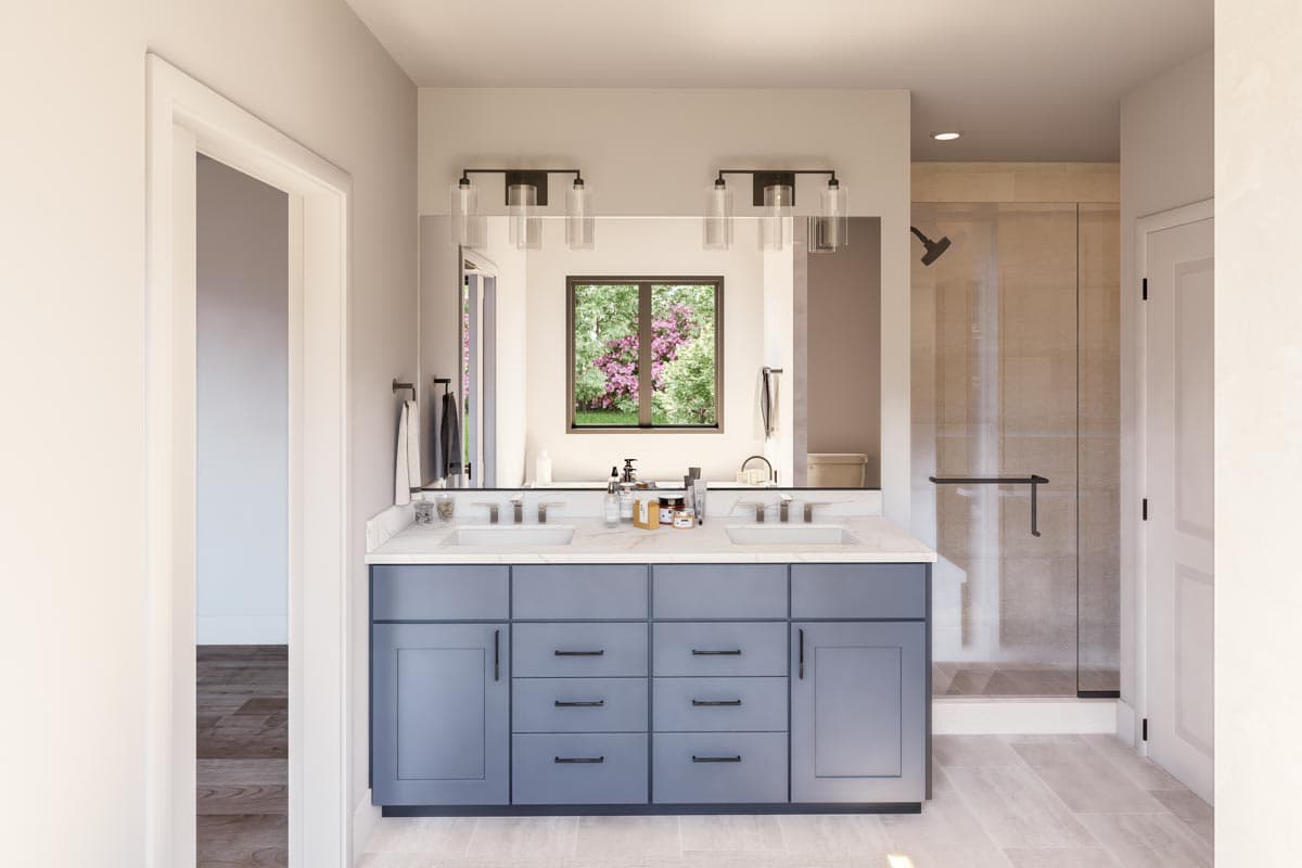 Plan 135188GRA: One-Story Country Craftsman House Plan with Vaulted Great Room and 2-Car Garage - 2030 Sq Ft - Image #13 - Barndominium, Craftsman, Mountain, Ranch