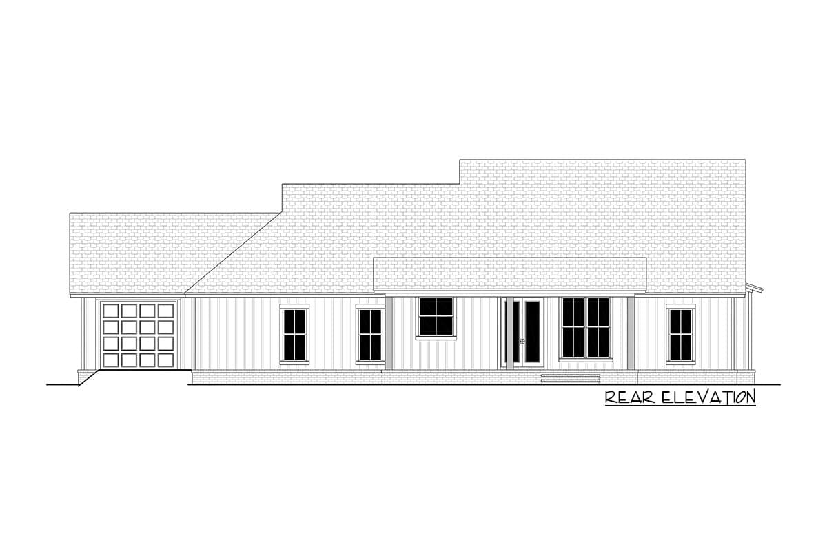 Plan 51925HZ: Single Story Country Farmhouse Plan with 3-Beds and an Expanded Garage - 1797 Sq Ft - Image #8 - Cottage, Country, Farmhouse, Modern Farmhouse, Ranch, Traditional