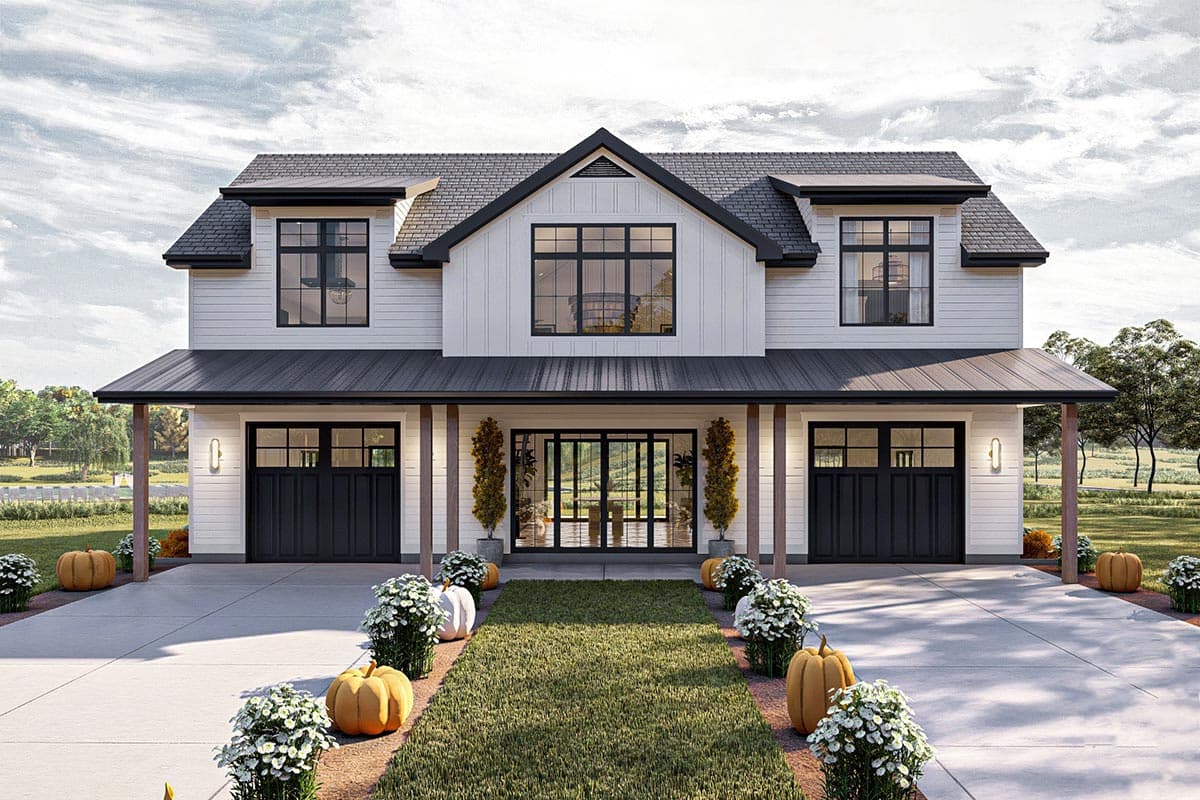 Plan 623144DJ: Modern Farmhouse Style Carriage House Plan with Dogtrot and Catwalk - Image #8 - Carriage, Farmhouse, Modern Farmhouse, New American
