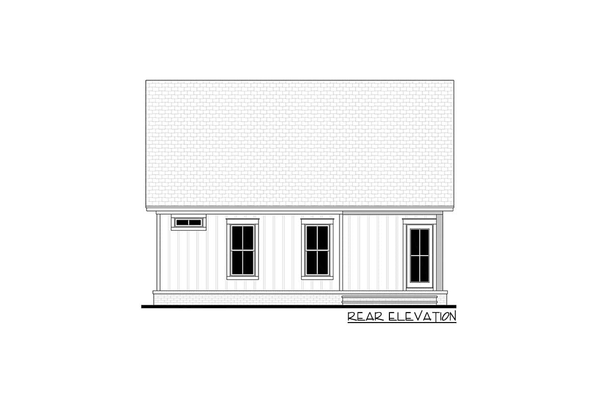 Plan 51926HZ: 2-Bedroom Country Farmhouse Cottage Plan Under 1000 Square Feet - Image #4 - Cabin, Cottage, Country, Craftsman, Farmhouse, Modern Farmhouse, Rustic, Traditional, Vacation