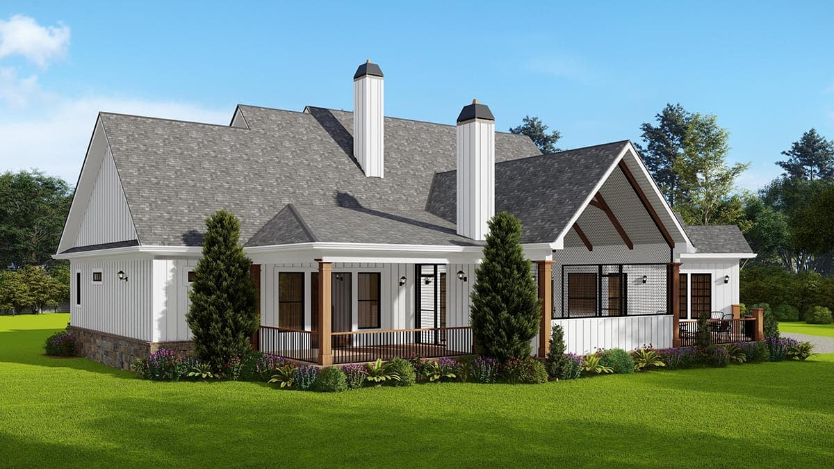 Plan 25783GE: 3-Bedroom Craftsman House Plan with Sweeping Rear Porches - 3224 Sq Ft - Image #7 - Country, Craftsman, Mountain, Northwest, Ranch, Rustic