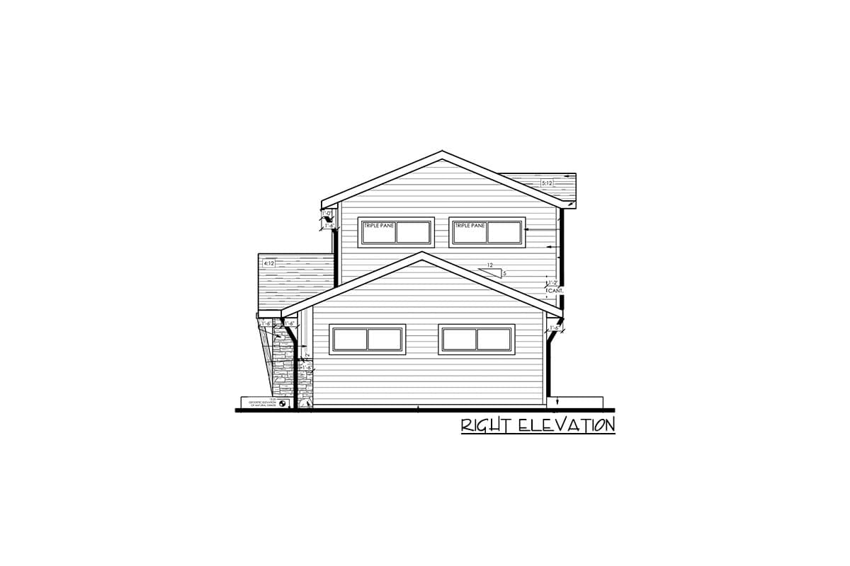 Plan 81748AB: Contemporary Guest House Under 1000 Square Feet with Upstairs Balcony - Image #5 - Contemporary, Modern, Mountain, Northwest, Transitional