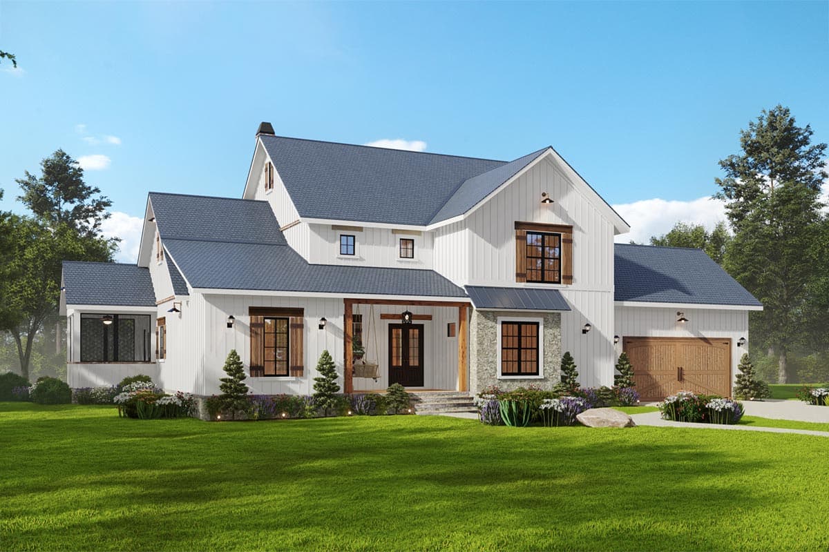 Plan 25784GE: 2-Story Modern Farmhouse Plan Under 3300 Square Feet with Drive-Under Garage - Image #4 - Country, Craftsman, Modern Farmhouse, New American, Traditional, Vacation