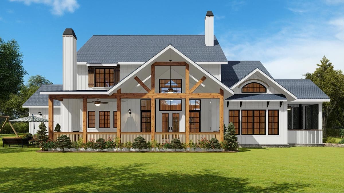 Plan 25784GE: 2-Story Modern Farmhouse Plan Under 3300 Square Feet with Drive-Under Garage - Image #5 - Country, Craftsman, Modern Farmhouse, New American, Traditional, Vacation
