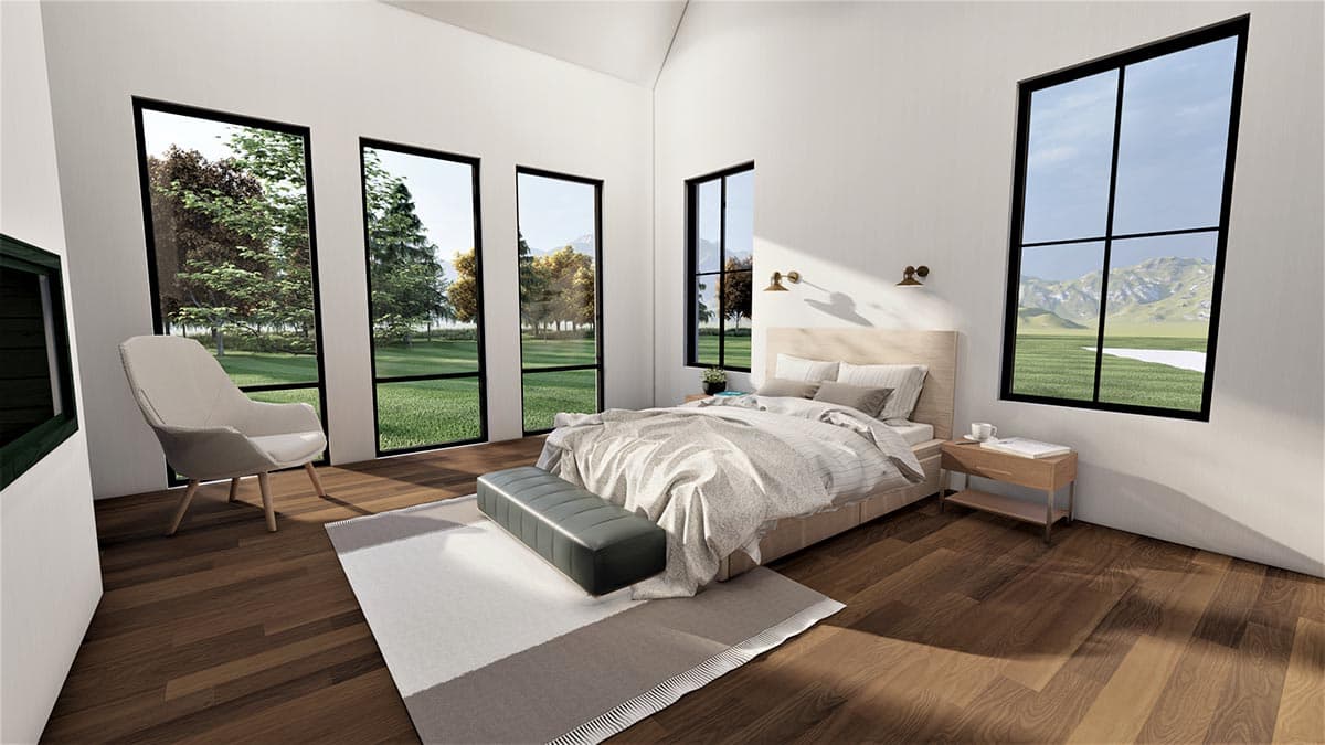 Plan 490063NAH: Transitional Farmhouse with Vaulted Game Room and 2-Side Fireplace - Image #9 - Modern Farmhouse, New American, Transitional