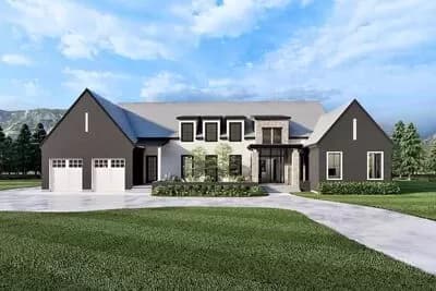 Transitional Farmhouse with Vaulted Game Room and 2-Side Fireplace