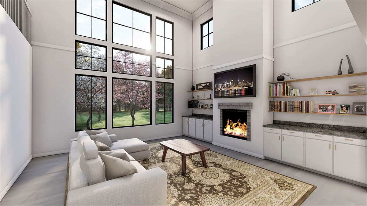 Plan 490066NAH: 3400 Square Foot Modern Farmhouse with 2-Story Great Room and a Home Office - Image #7 - Craftsman, Farmhouse, Modern Farmhouse, New American, Northwest