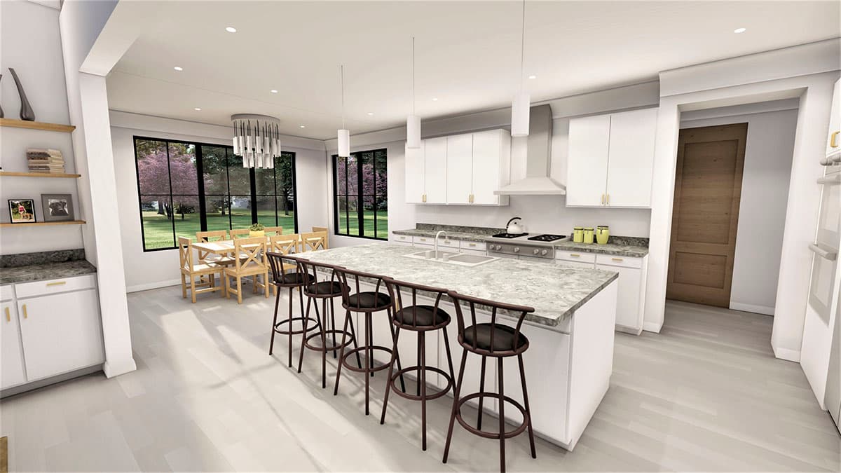 Plan 490066NAH: 3400 Square Foot Modern Farmhouse with 2-Story Great Room and a Home Office - Image #8 - Craftsman, Farmhouse, Modern Farmhouse, New American, Northwest