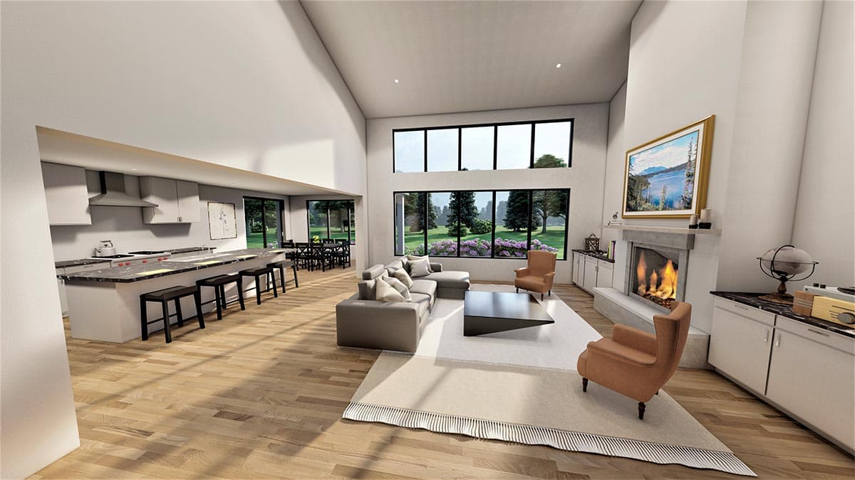 Plan 490067NAH: Transitional Farmhouse Rambler with 2500 Square Feet of Living Area - Image #7 - Contemporary, Ranch, Transitional