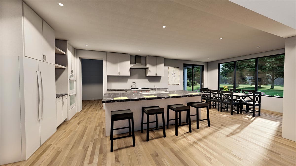 Plan 490067NAH: Transitional Farmhouse Rambler with 2500 Square Feet of Living Area - Image #8 - Contemporary, Ranch, Transitional