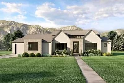 Transitional Farmhouse Rambler with 2500 Square Feet of Living Area